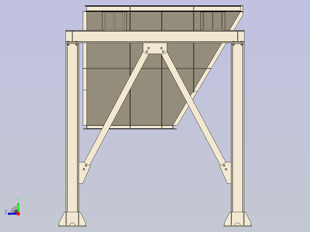 双作用结构和料斗右视图