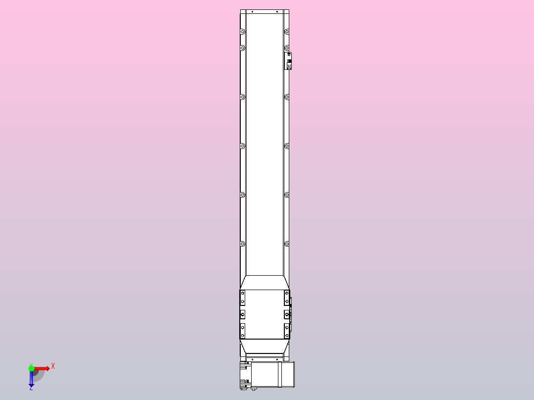 机器人皮带驱动直线轴TPA-GCB-150-P80-L750-RP-M75-N3俯视图