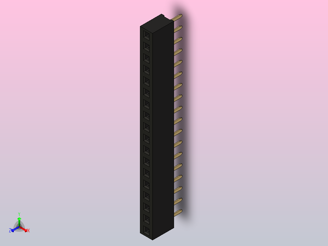 母针头Female_Header_1x18_P2.0_H4.3_straight.step主视图
