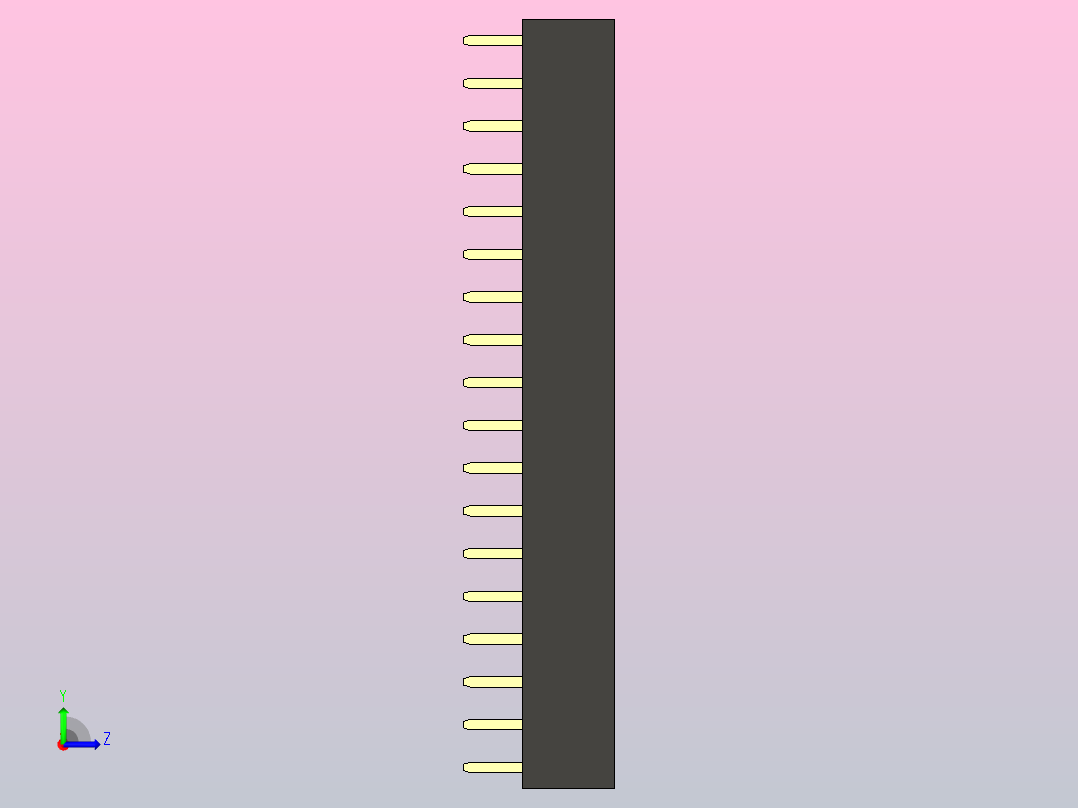 母针头Female_Header_1x18_P2.0_H4.3_straight.step左视图