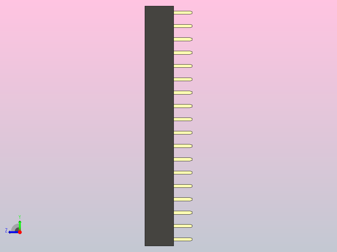 母针头Female_Header_1x18_P2.0_H4.3_straight.step右视图