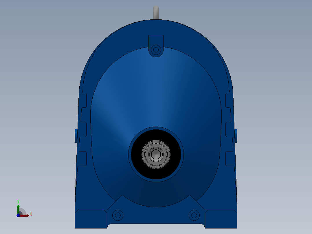 RX67底脚轴伸式安装斜齿轮减速机RX67-Y0.37-4P-71-M1-0°前视图