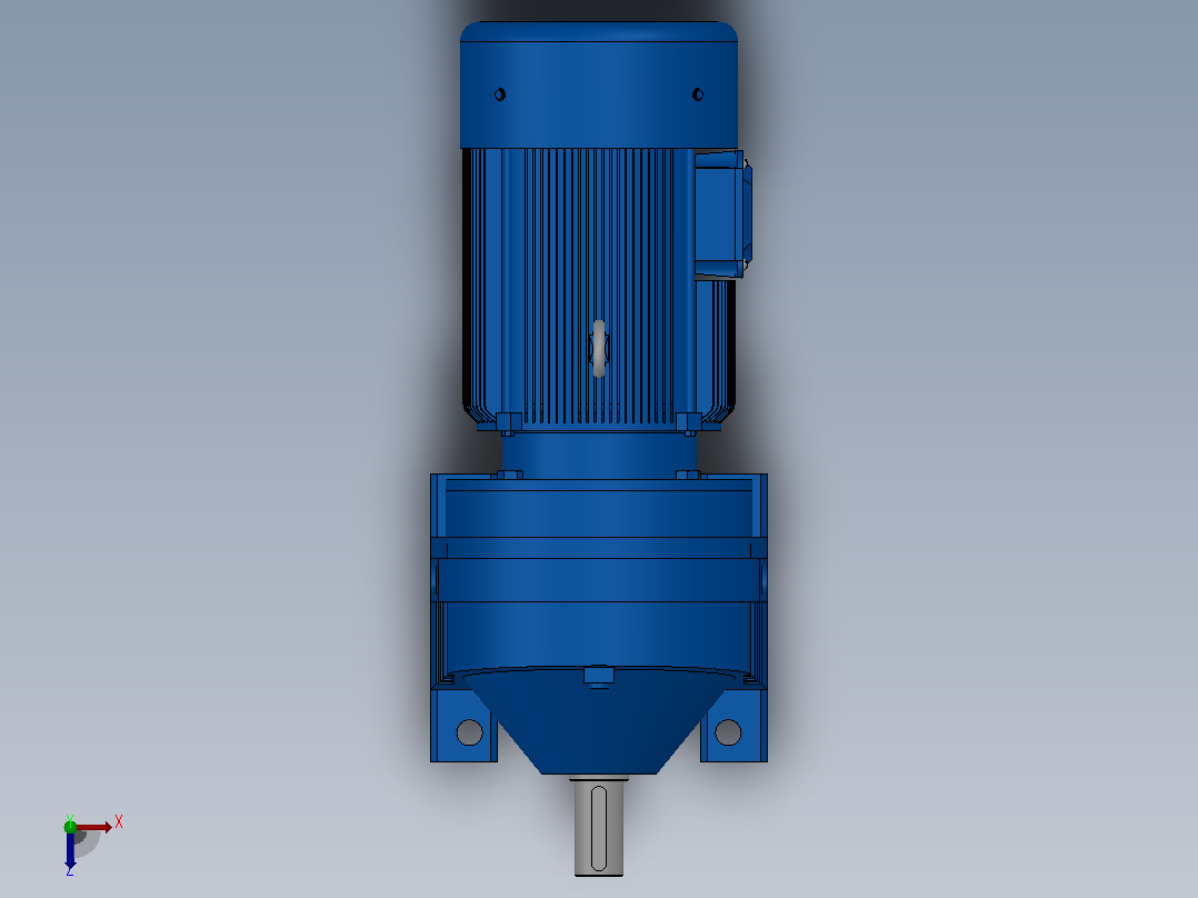 RX67底脚轴伸式安装斜齿轮减速机RX67-Y0.37-4P-71-M1-0°俯视图