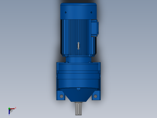 RX67底脚轴伸式安装斜齿轮减速机RX67-Y0.37-4P-71-M1-0°俯视缩略图
