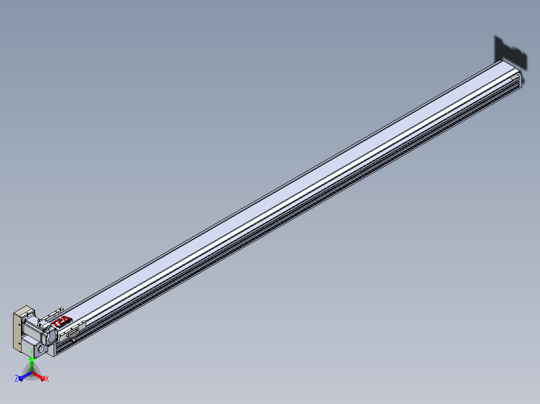 皮带直线轴半封闭可选导轨TPA-HNB-120D-110-L2050-LU-C-P40-N3主视图