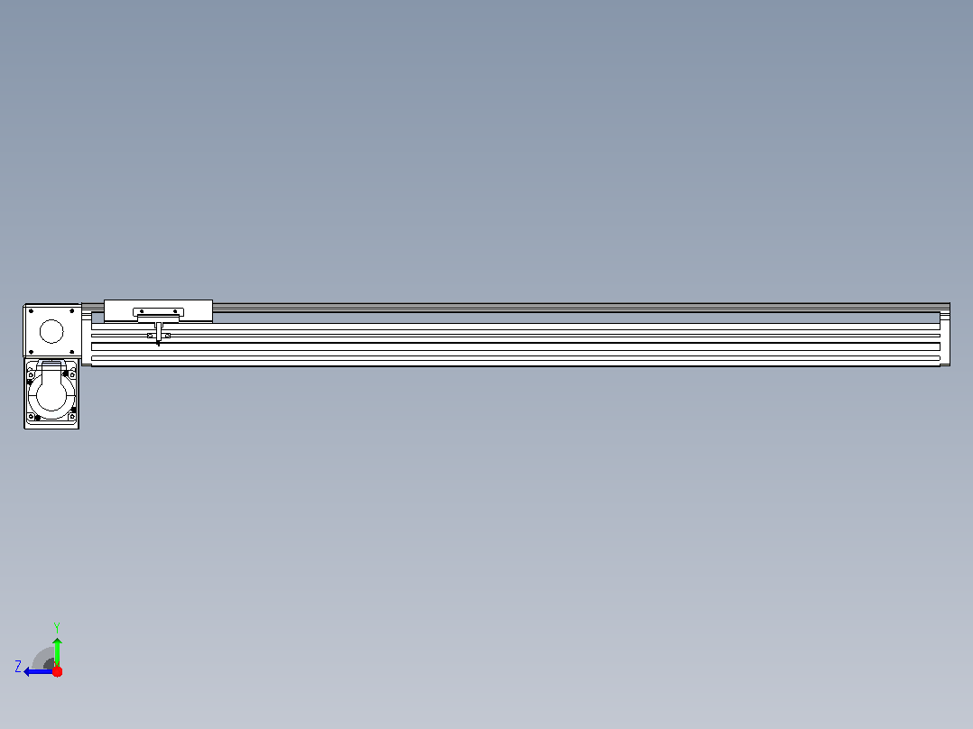 皮带直线轴半封闭可选导轨TPA-HNB-140D-120-L800-LP-Y-P40-N3右视图