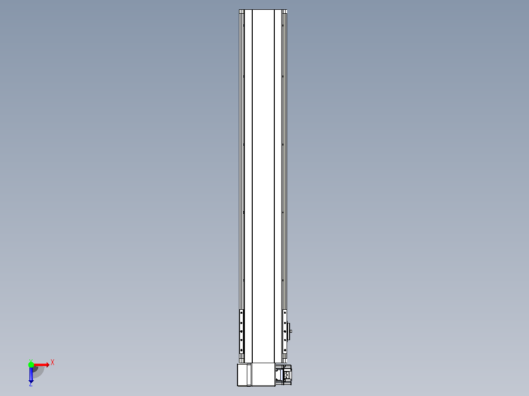 皮带直线轴半封闭可选导轨TPA-HNB-140D-120-L800-LP-Y-P40-N3俯视图