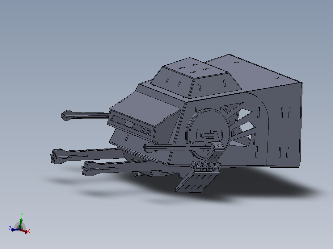 AT-AT帝国步行机四足机器人拼装模型3D图纸 Solidworks 附STEP