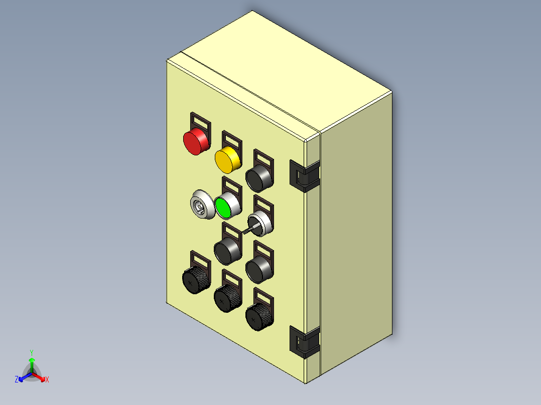 箱式面板20x30x12（cm）正等轴测图