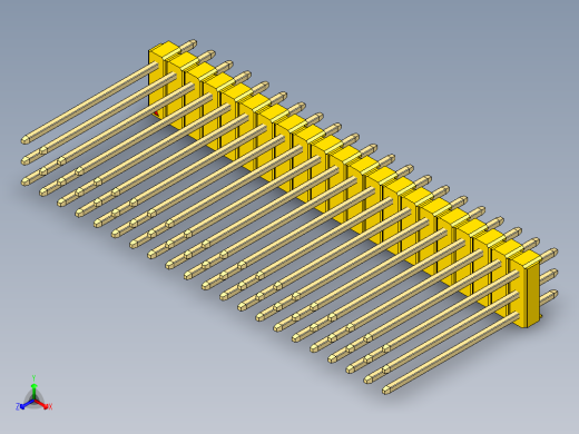 彩色公头100mil（2.54mm）系列-DS1021_yellow_3x21p_100mil_Type19_rev1.0