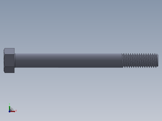 UNC 六角螺栓-Hex Bolt 0.500-13 x 5.SLDPRT前视缩略图