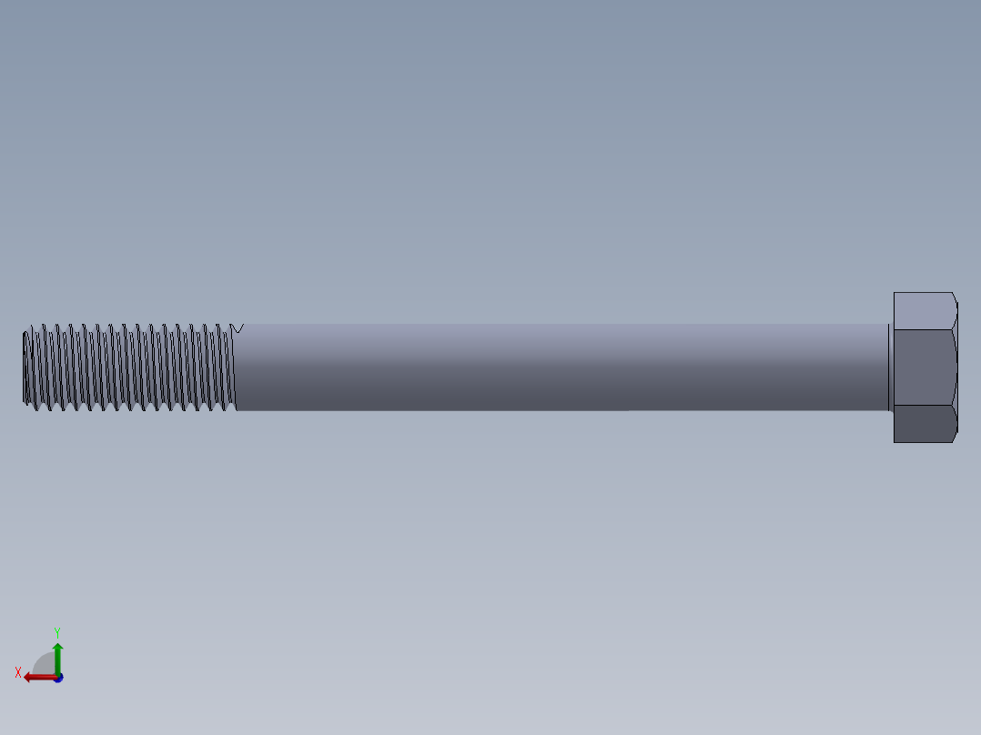 UNC 六角螺栓-Hex Bolt 0.500-13 x 5.SLDPRT后视图
