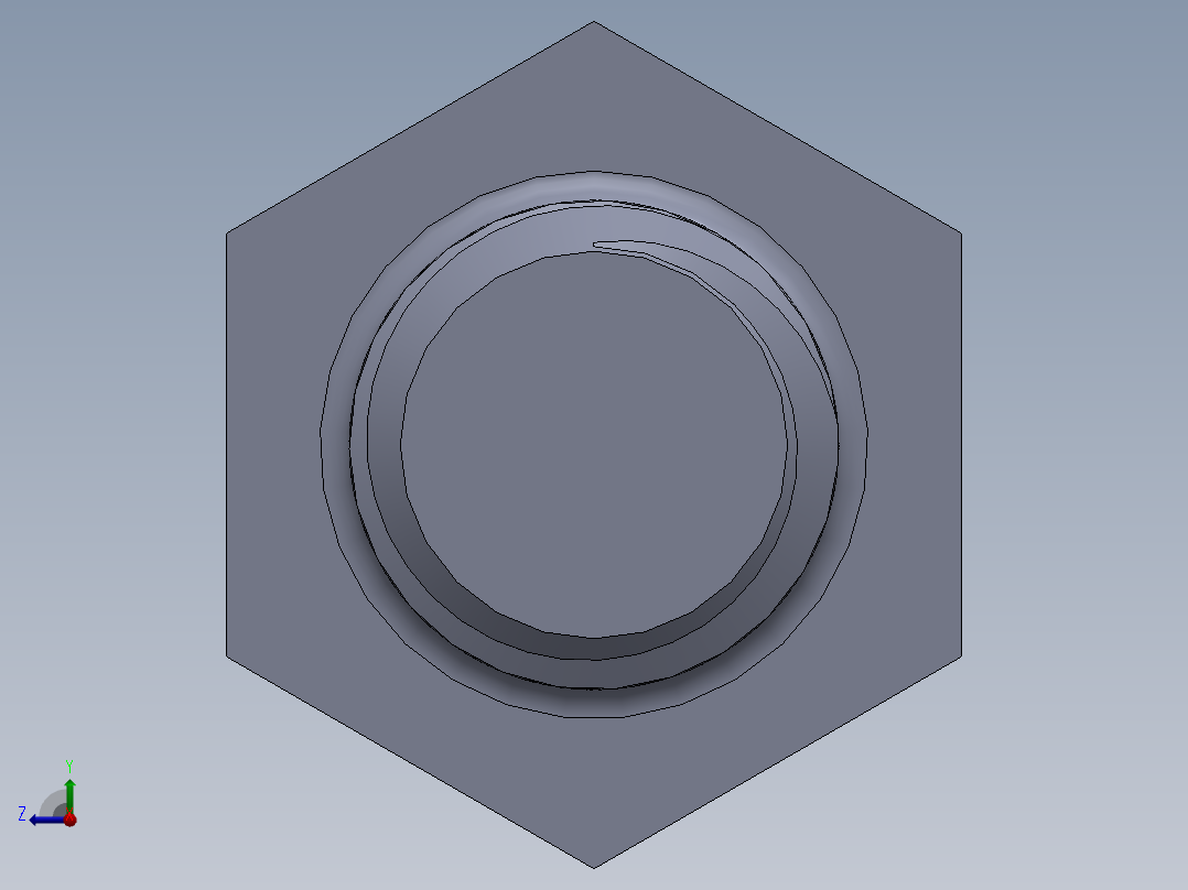 UNC 六角螺栓-Hex Bolt 0.500-13 x 5.SLDPRT右视图