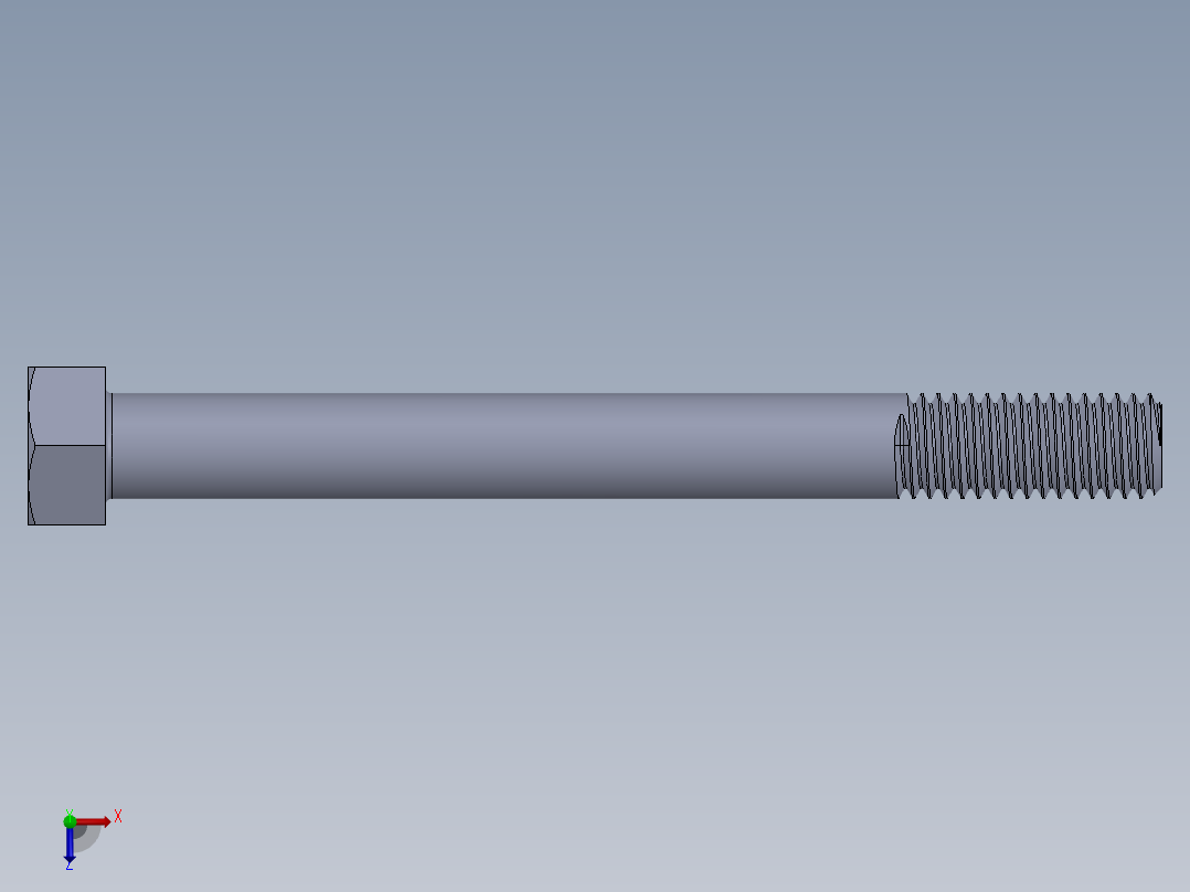 UNC 六角螺栓-Hex Bolt 0.500-13 x 5.SLDPRT俯视图
