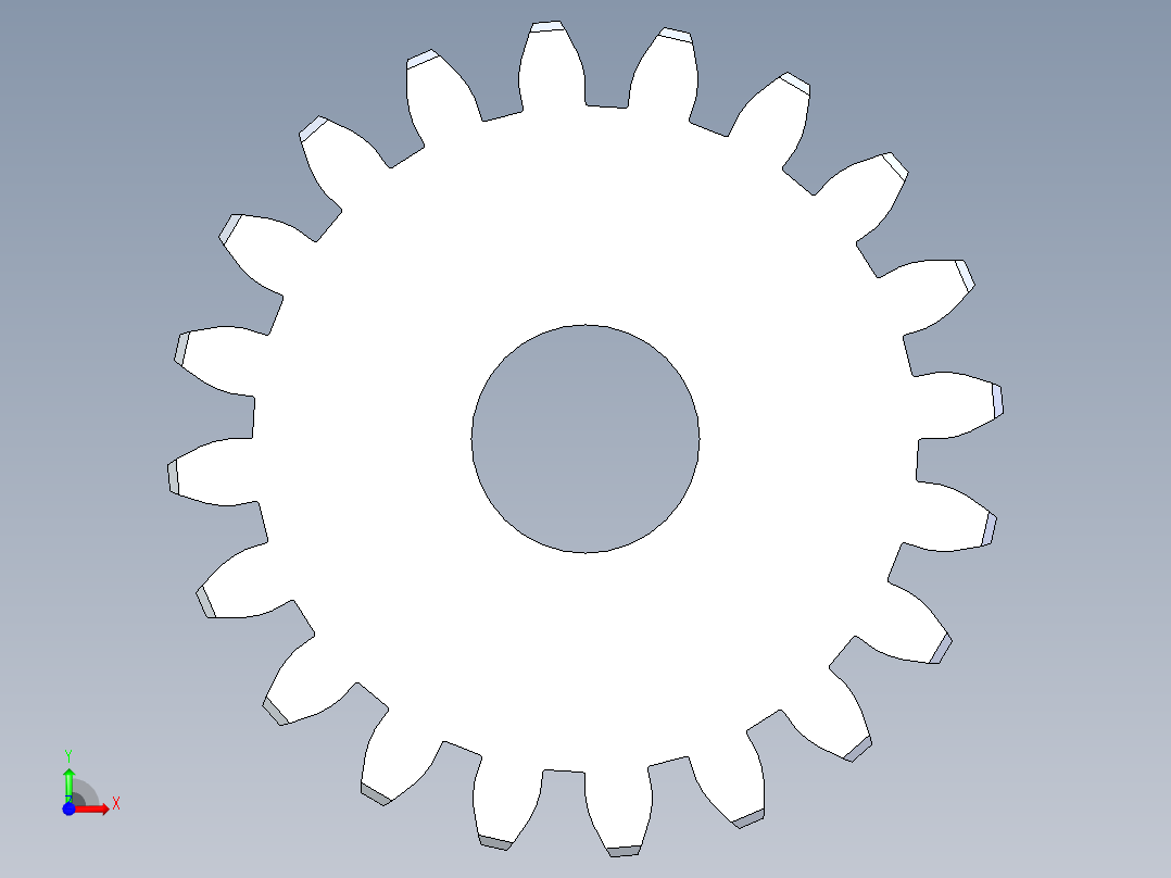 正齿轮-m1 20PA 20t Spur Gear前视图