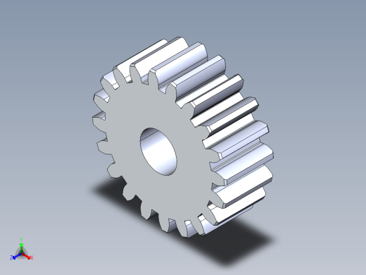 正齿轮-m1 20PA 20t Spur Gear正等轴测缩略图