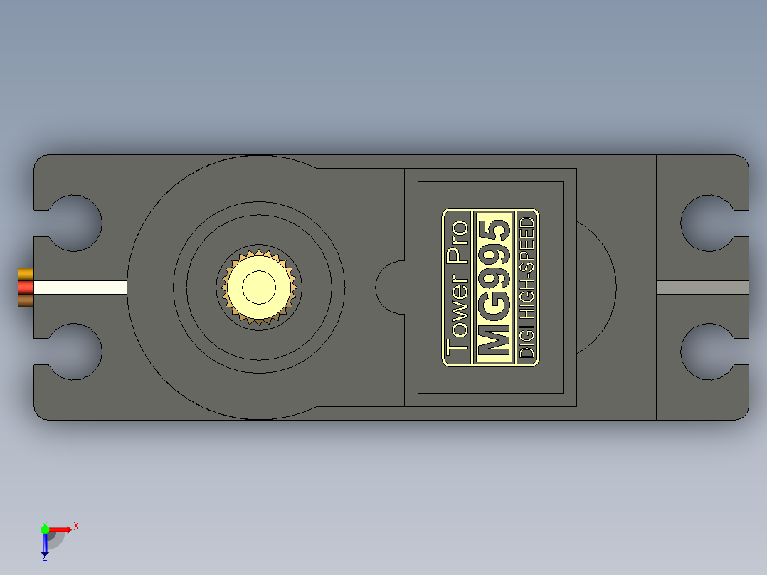 Servomotor伺服电机舵机MG995俯视图