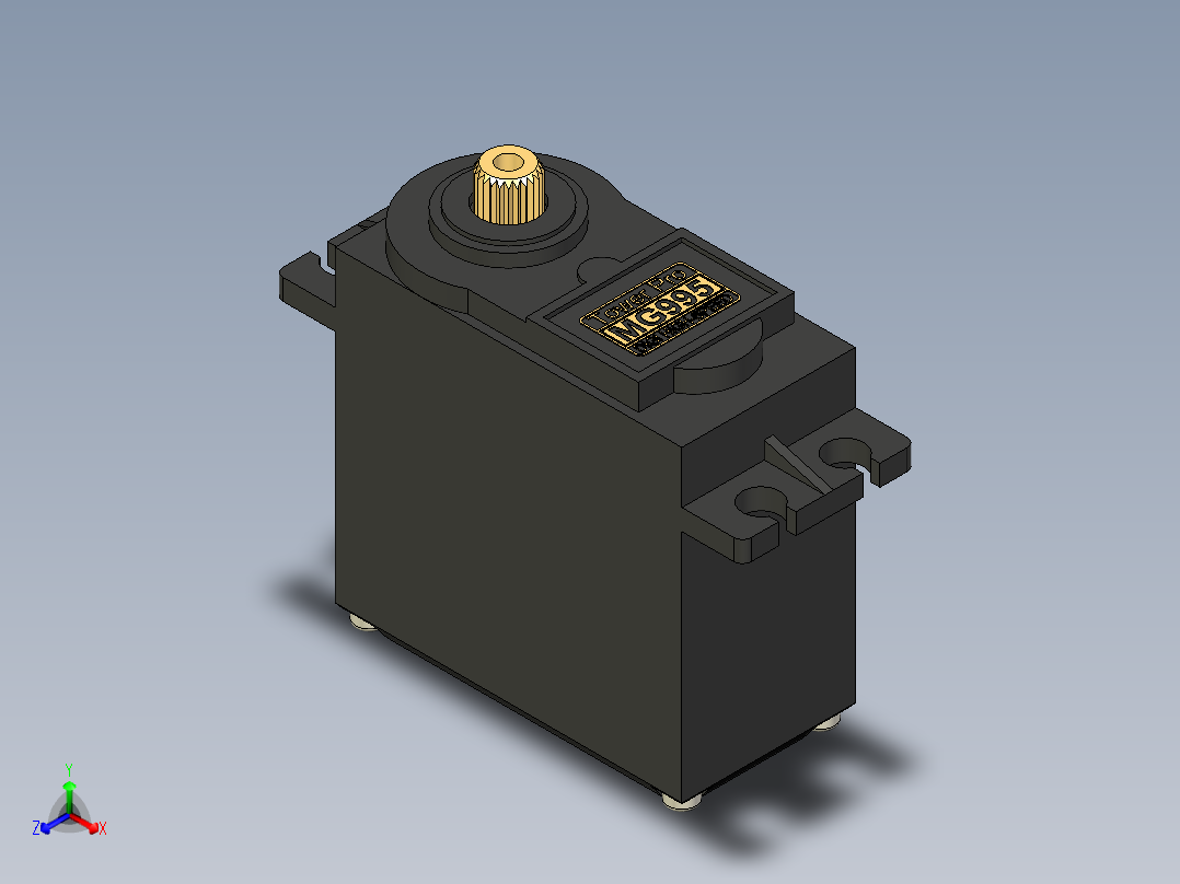 Servomotor伺服电机舵机MG995正等轴测图