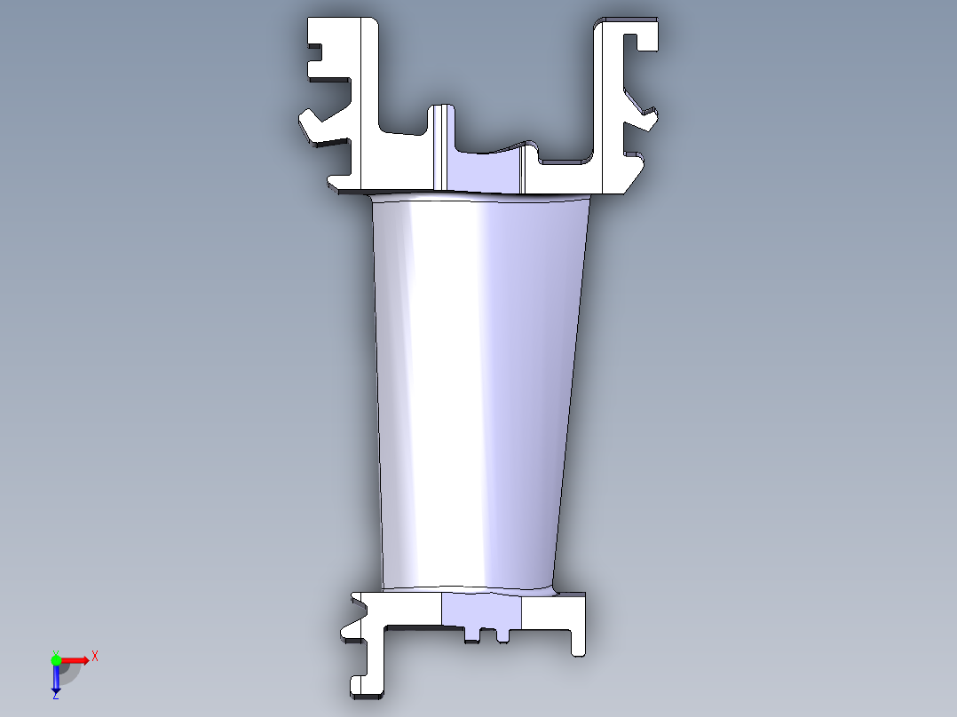 燃气轮机叶片487---模型格式为 stl catia stp俯视图