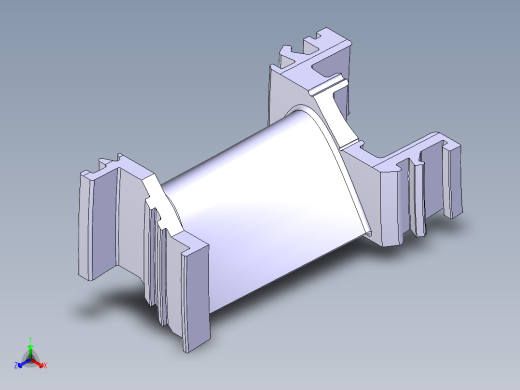 燃气轮机叶片487---模型格式为 stl catia stp正等轴测缩略图