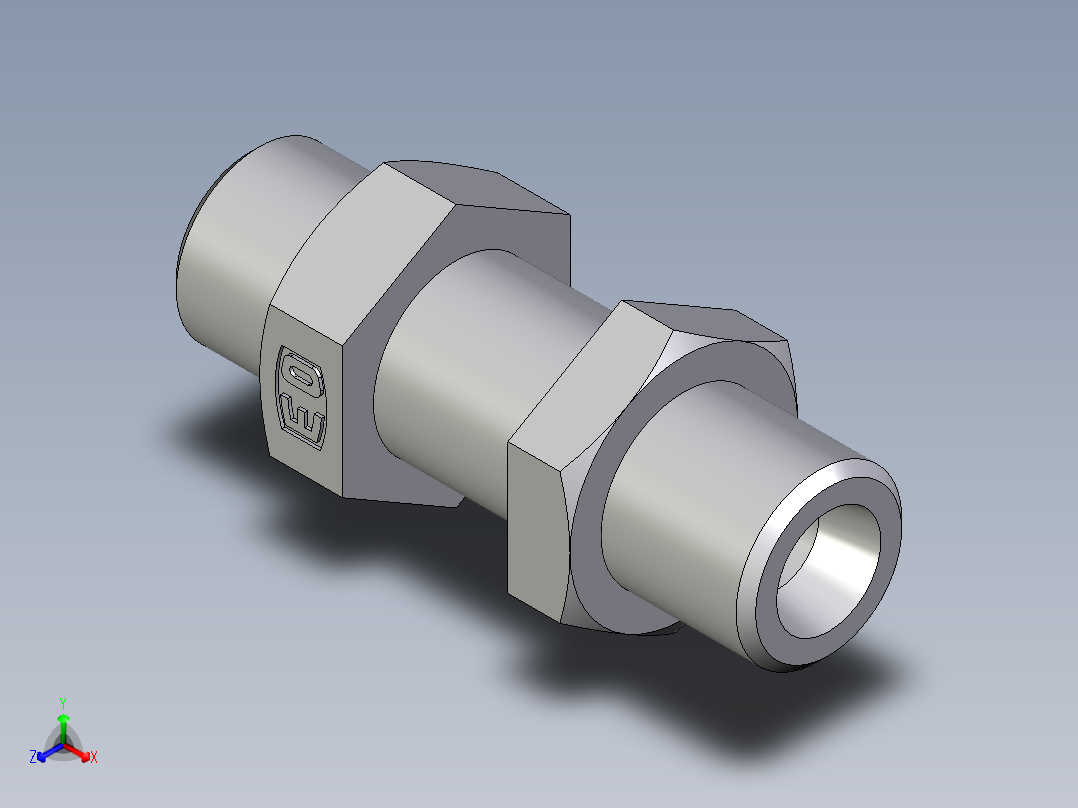 卡套式工业通用硬管接头EO_Bulkhead_union_SV08SOMD71主视图