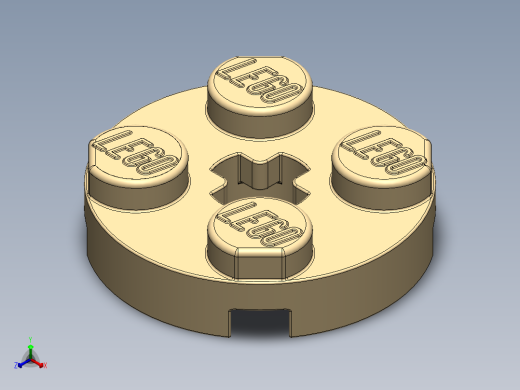 乐高零件 4032 板 2 x 2 圆形-4032 Light Brick Yellow Plate 2 x 2 Round.SLDPRT