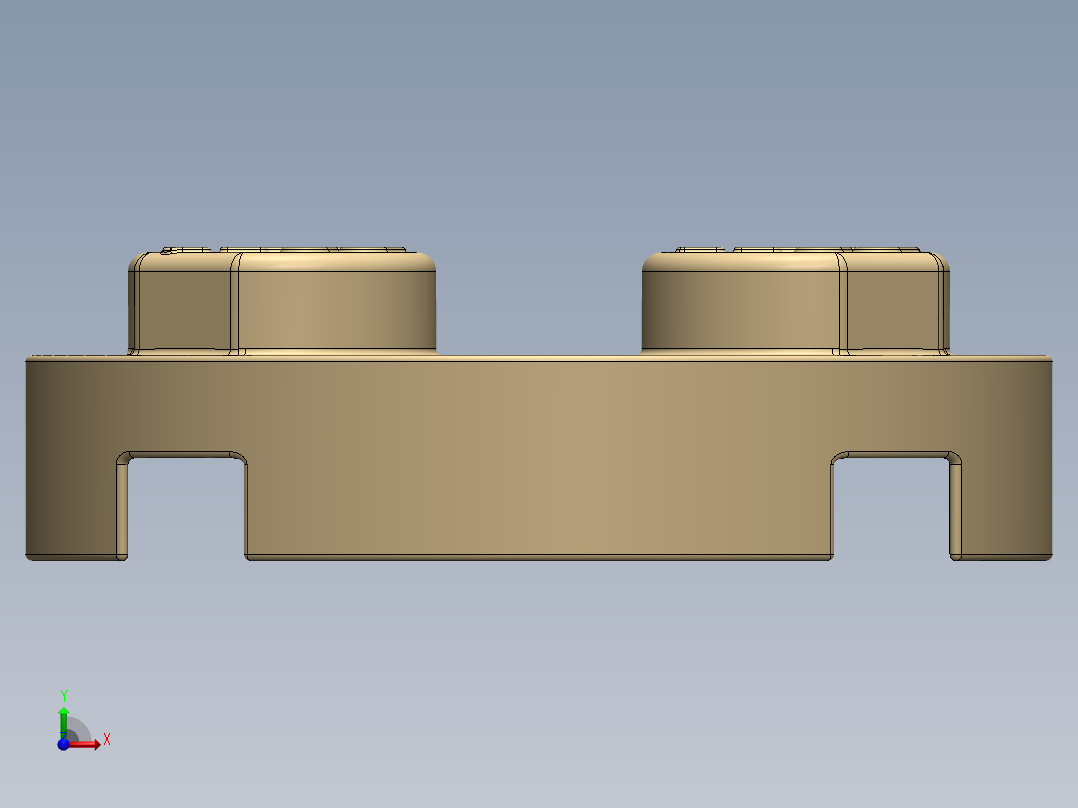 乐高零件 4032 板 2 x 2 圆形-4032 Light Brick Yellow Plate 2 x 2 Round.SLDPRT前视图