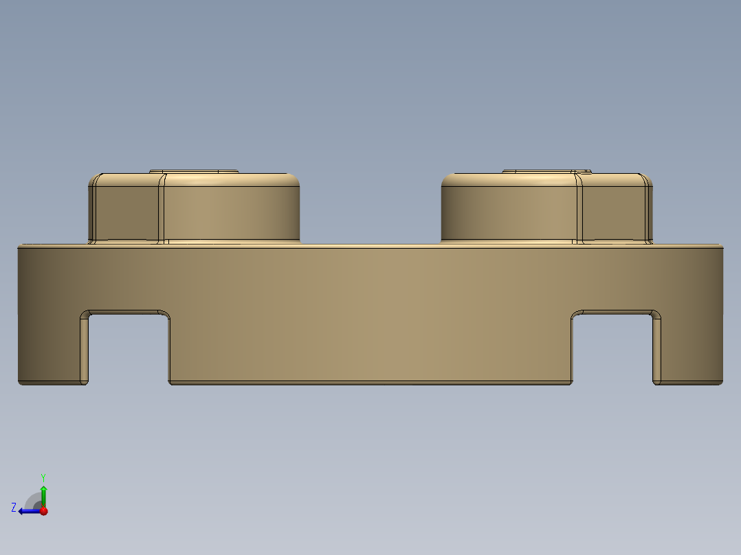 乐高零件 4032 板 2 x 2 圆形-4032 Light Brick Yellow Plate 2 x 2 Round.SLDPRT右视图
