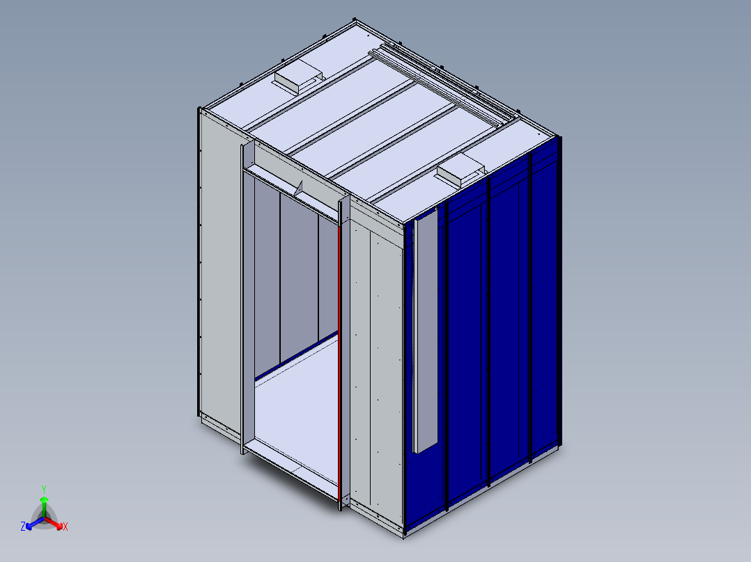 电梯轿厢结构正等轴测图