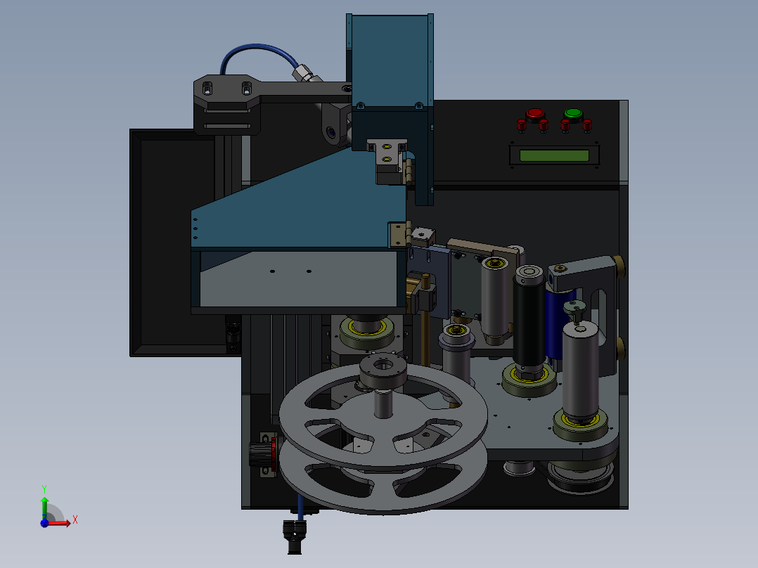 自动剪脚与贴胶机前视图