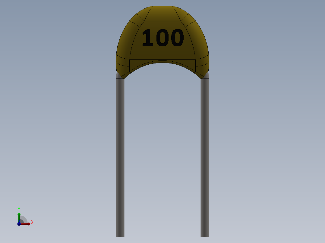 电容器 二极管 电阻器-Capacitor Ceramic 100 10pF主视图