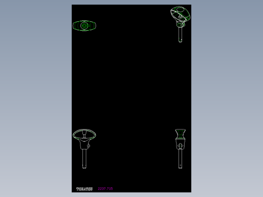 定位扣件(B)2237,2238-2D多系列多零件图纸模型