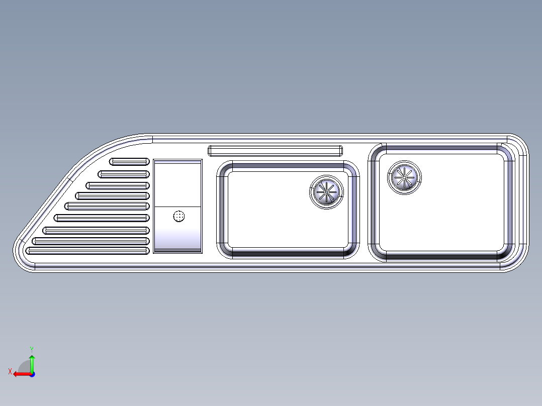 水槽、不锈钢水槽(164)后视图
