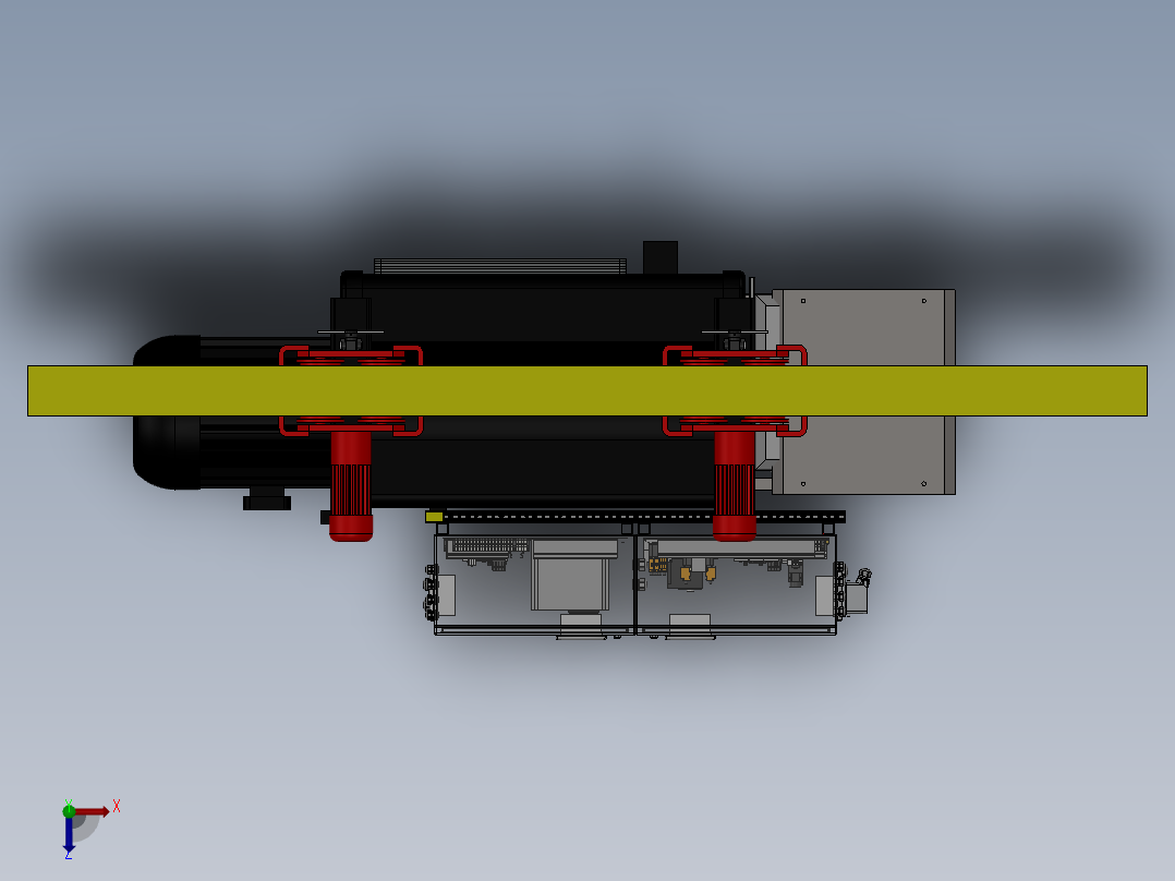 10吨电动葫芦起重机(带电控柜)俯视图