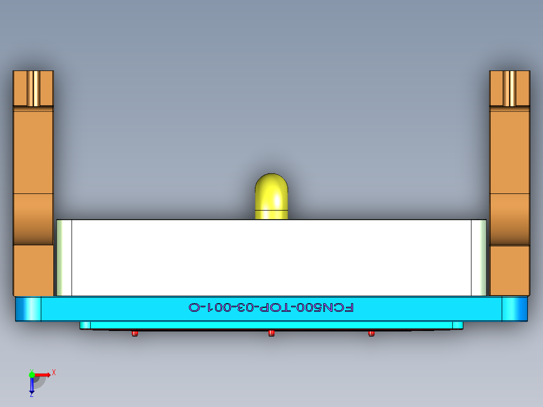 N500-T0P笔记本CNC工装夹具三维模型-CNC3俯视图