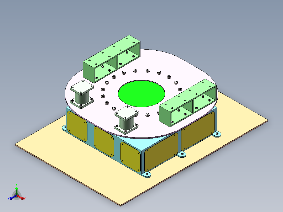 重载电动旋转台sw16可编辑正等轴测图