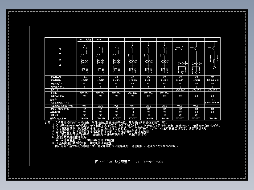 图14-2 10kV系统配置图（二）（KB-9-D1-02）