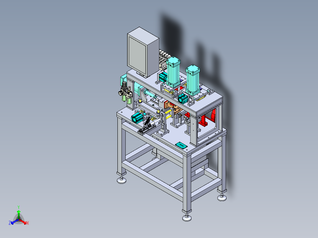点焊机3D正等轴测图