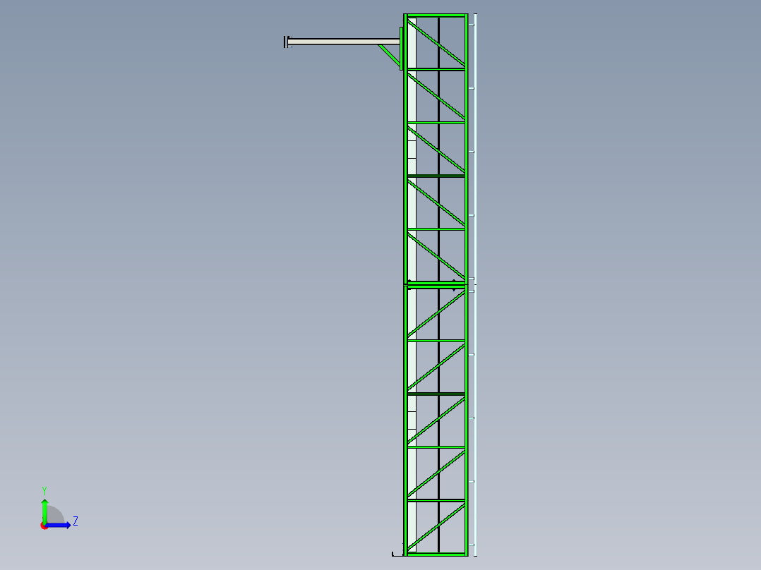 紧凑型桁架检修通道梯左视图