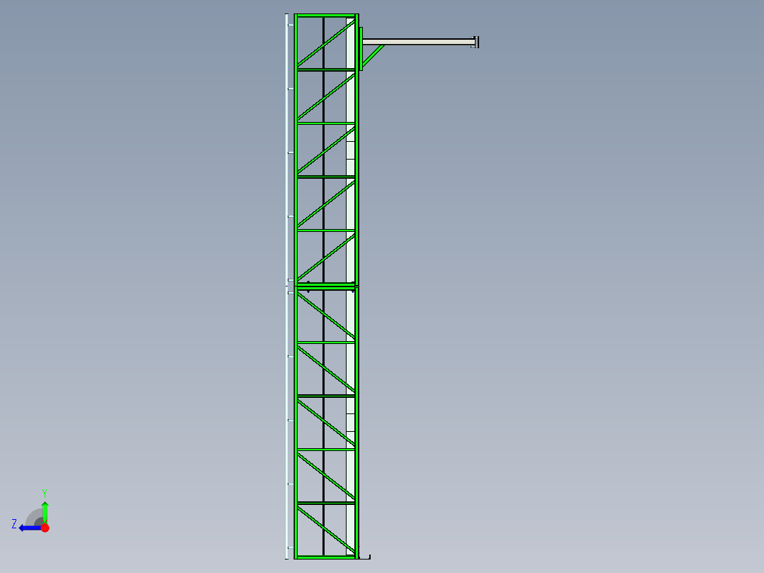 紧凑型桁架检修通道梯右视图