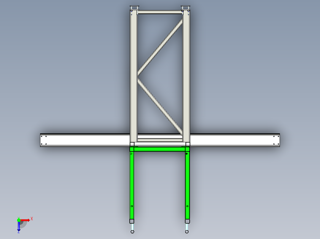 紧凑型桁架检修通道梯俯视图