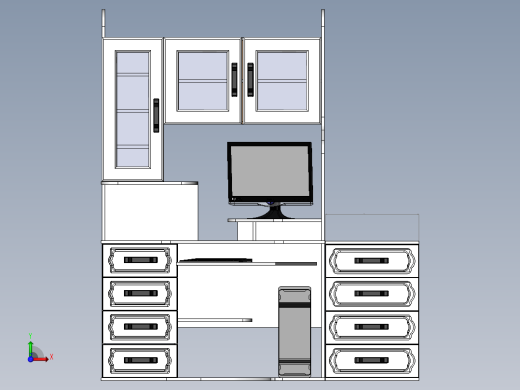 电脑桌(36)前视缩略图