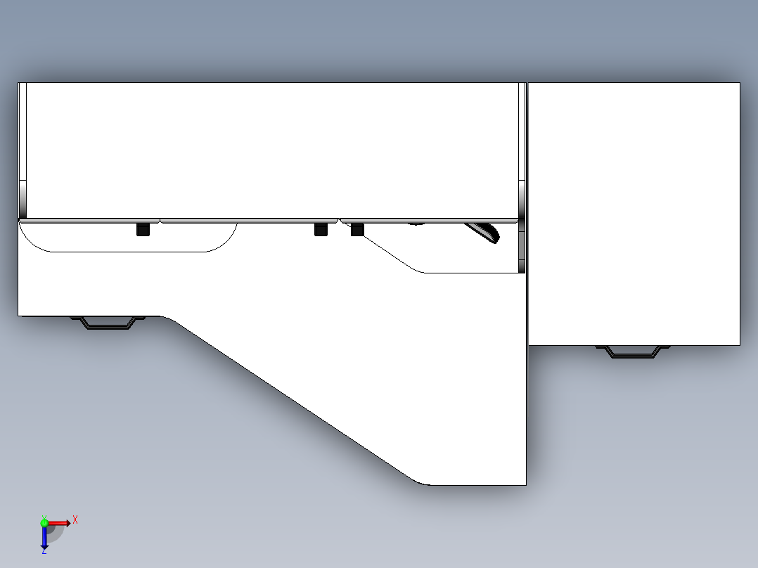 电脑桌(36)俯视图