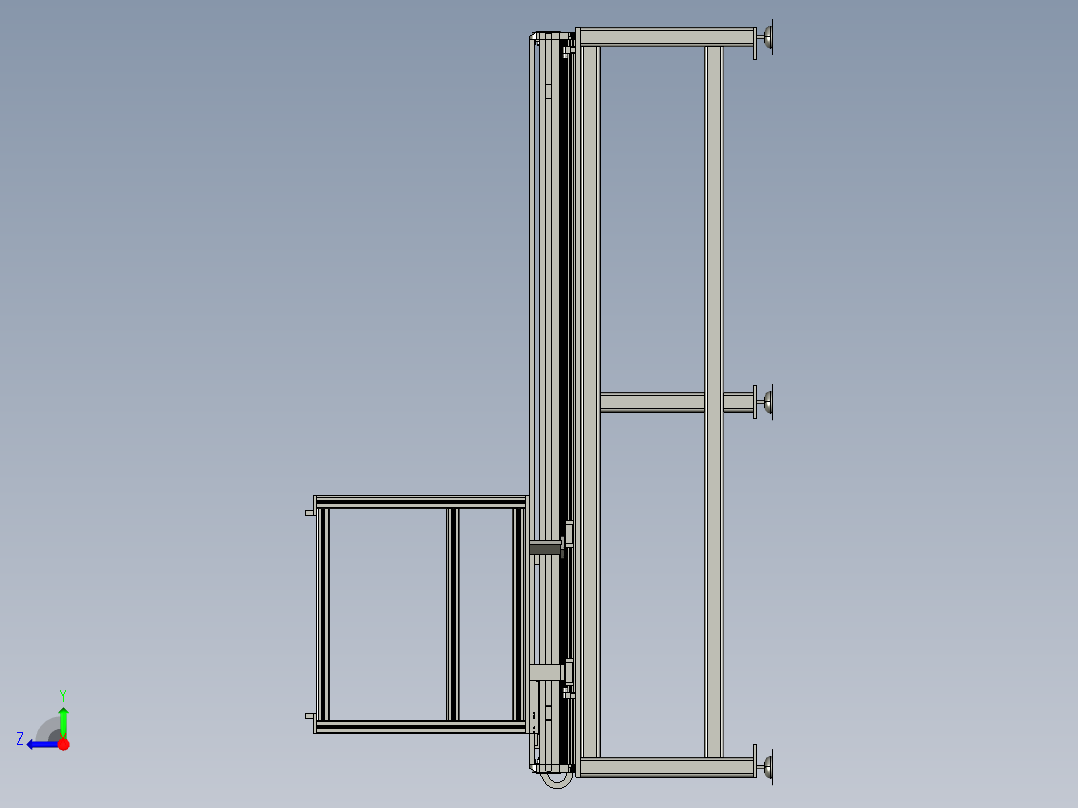 直线移动台右视图