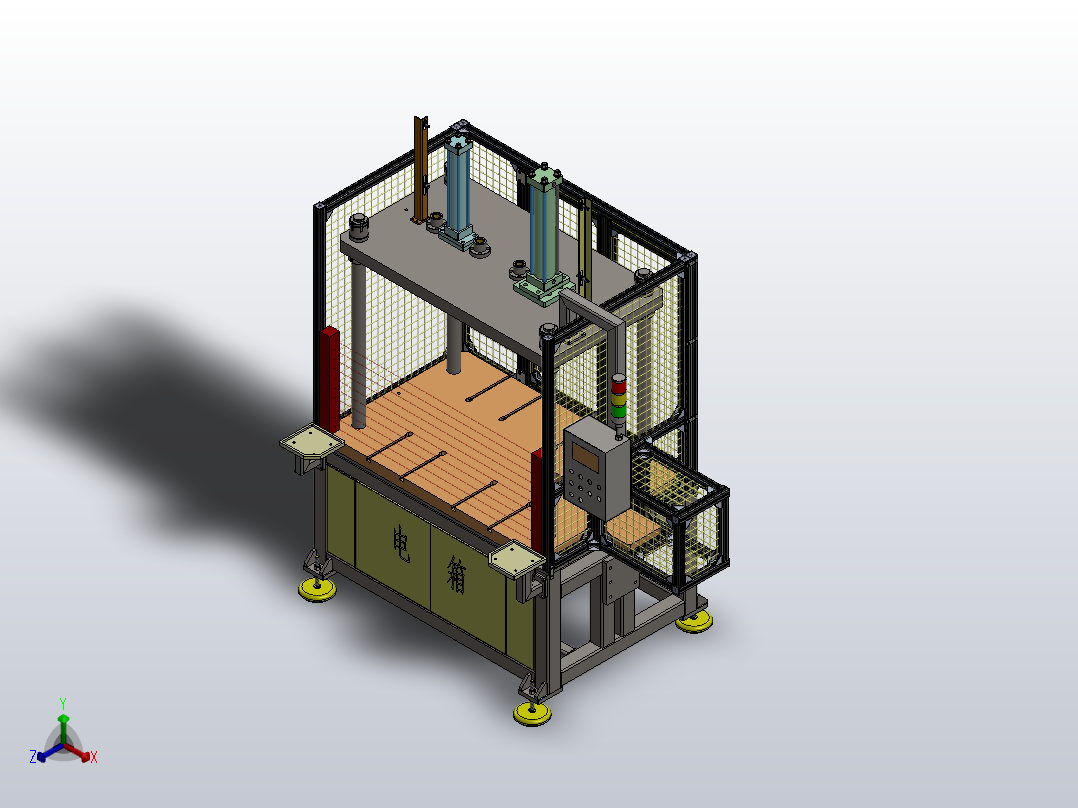 压机机架正等轴测图