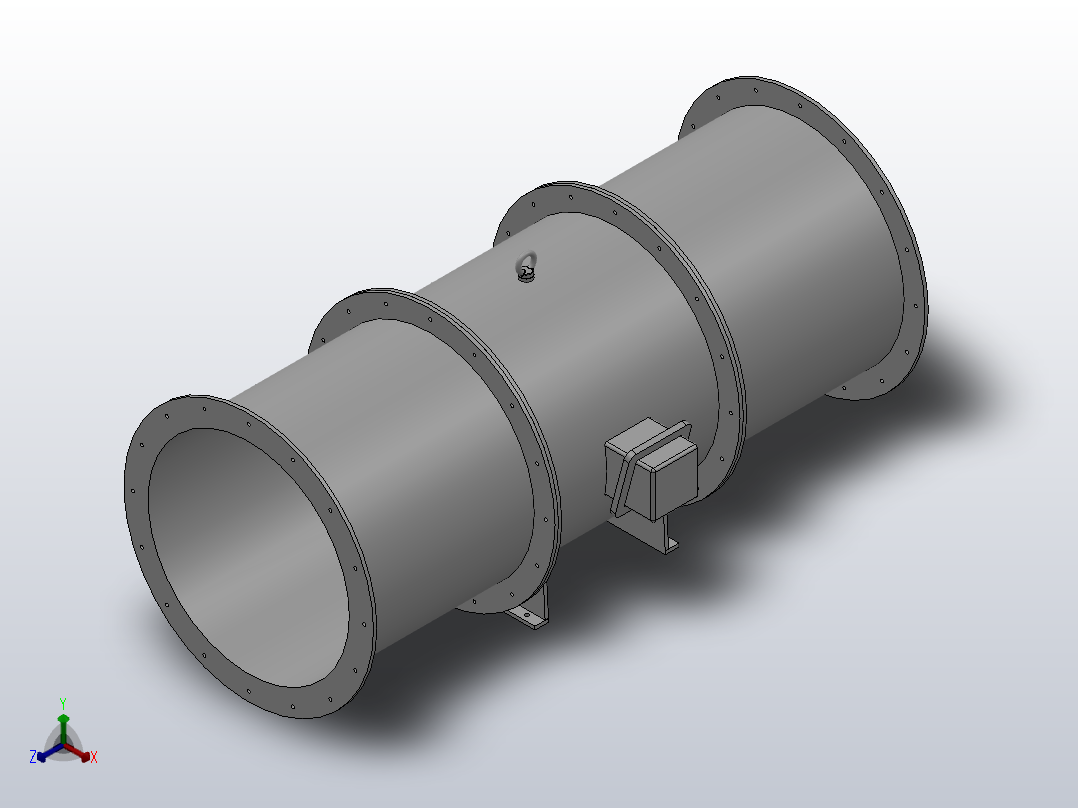 GXF-BX2型 斜流风机[9-20250]正等轴测图