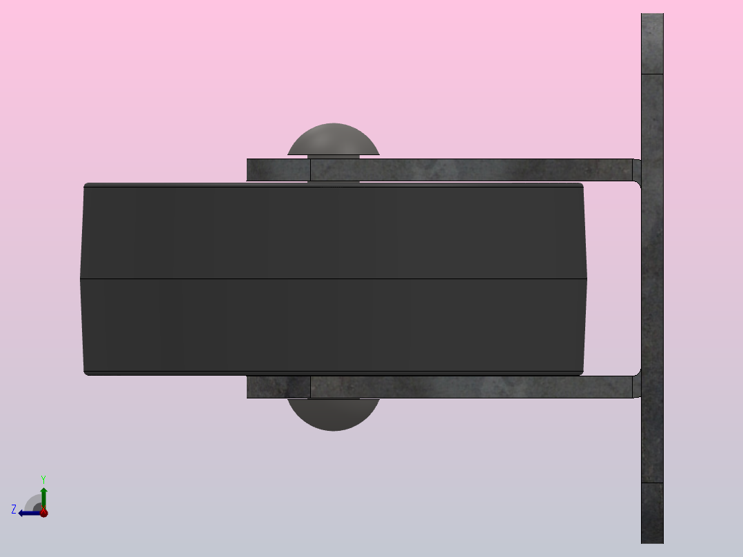 手推车运输用的小轮子右视图