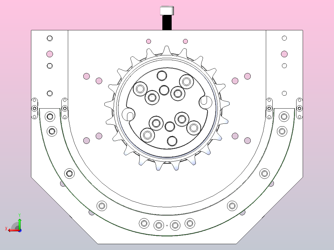 23-255-矩形链条环形导轨（大板）后视图