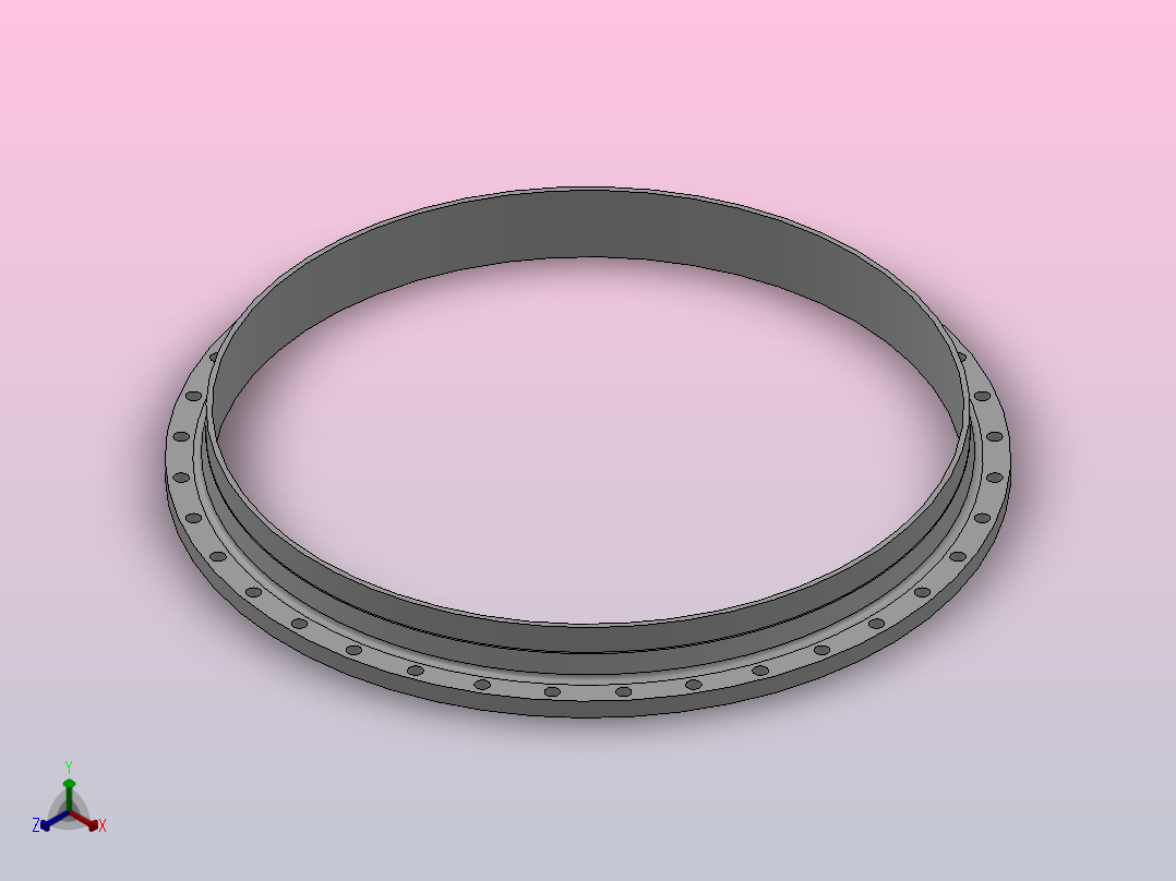 平面整体钢制管法兰_法兰 DN1400-PN2.5 FF 1主视图