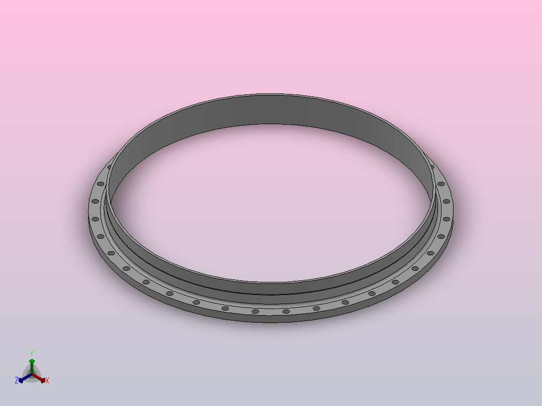 平面整体钢制管法兰_法兰 DN1400-PN2.5 FF 1正等轴测图